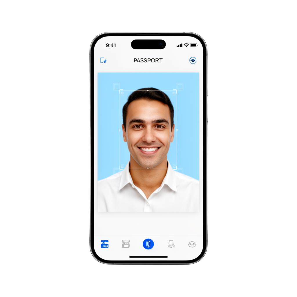 DocPix on iPhone showing a passport photo result